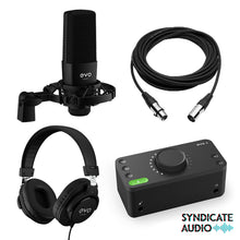 Load image into Gallery viewer, Audient Mic, Headphones and EVO4 2-in/2-out Digital Audio Interface for Recording BUNDLE