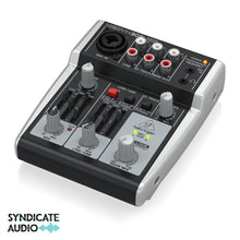 Load image into Gallery viewer, Behringer 302USB Premium 5-Input Mixer w/ XENYX Mic Preamp & USB/Audio Interface
