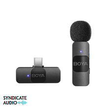 Load image into Gallery viewer, BOYA BY-V10 2.4GHz Ultra-Compact Wireless Microphone System (USB-C Connector)