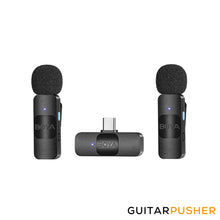 Load image into Gallery viewer, BOYA BY-V20 2.4GHz Ultra-Compact Dual Wireless Microphone System (USB-C Connector)