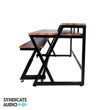 Load image into Gallery viewer, Wavebone Headquarter Ergonomic Studio Workstation w/ Height Adjustable Z-Shaped Keyboard Desk