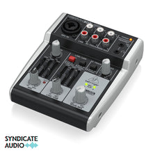 Load image into Gallery viewer, Behringer 302USB Premium 5-Input Mixer w/ XENYX Mic Preamp &amp; USB/Audio Interface
