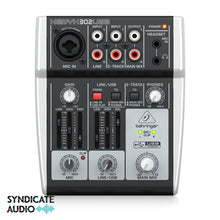 Load image into Gallery viewer, Behringer 302USB Premium 5-Input Mixer w/ XENYX Mic Preamp &amp; USB/Audio Interface
