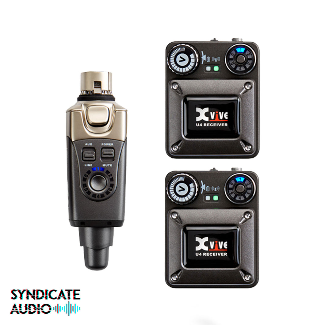 Xvive Audio U4R2 In-Ear Monitor Wireless System w/ 2 Receivers - Black