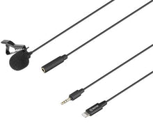 Load image into Gallery viewer, BOYA BY-M2 Clip-On Lavalier Microphone for iOS Mobile Devices
