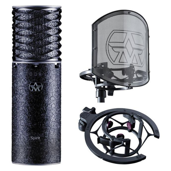 Aston Spirit Black Bundle Multi-Pattern Condenser Microphone w/ Swift Shield