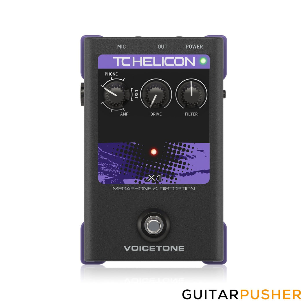 TC Helicon VoiceTone X1 Single-Button Stompbox for Dramatic Megaphone and Distortion Vocal Effects